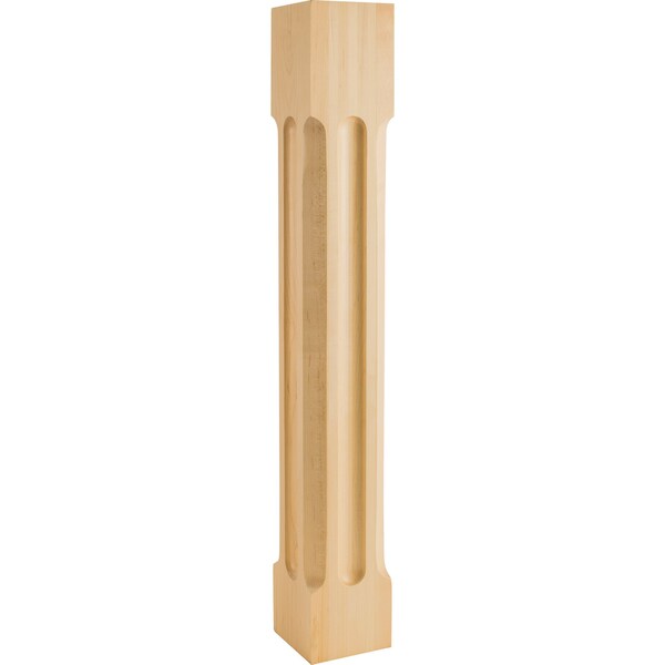 Hardware Resources 5" Wx5"Dx35-1/2"H Rubberwood Scooped Post P78-5-RW - main